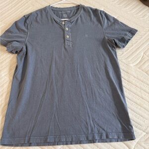 American Eagle Outfitters Men's Blue Henley Shirt